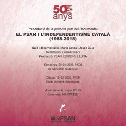 Presentació  a València i Barcelona del documental "El PSAN i l'independentisme català (1968-2018)"
