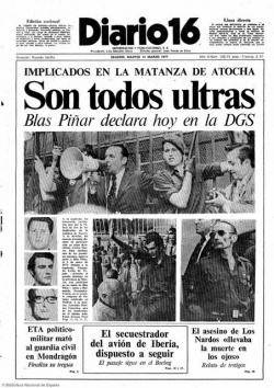 1977 Crim d'Atocha a Madrid: cinc advocats laboralistes són assassinats per feixistes. Impunitat i cobertura per a la xarxa ultradretana