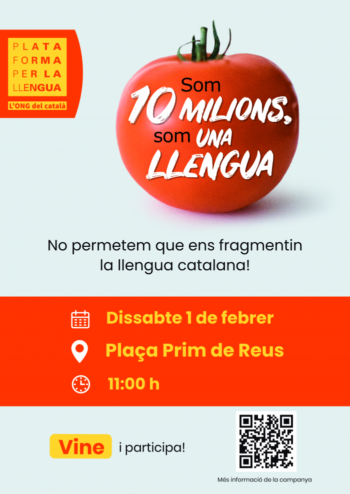 La Plataforma per la Llengua defensa la unitat de la llengua a Reus