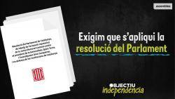 L'ANC exigeix que s?apliqui la proposta de resolució aprovada pel Parlament que ratifica el diputat i president Torra