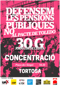 La Comissió 1r de Maig de les Terres de l'Ebre convoca un concentració en solidaritat amb la Vaga General 30-G a Euskal Herria