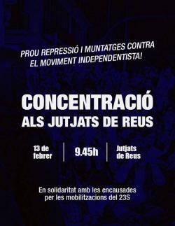 Concentració als Jutjats de Reus en contra la repressió policial del 23S