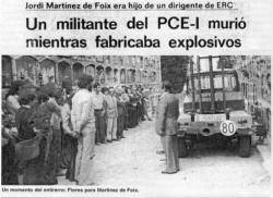 1978 Jordi Martínez de Foix és enterrat al cementiri de Les Corts