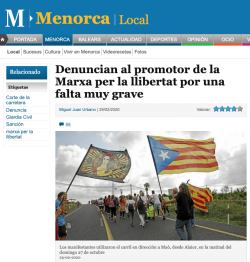 La Guàrdia Civil denúncia a l'impulsor de la Marxa per la llibertat per una "falta molt greu"