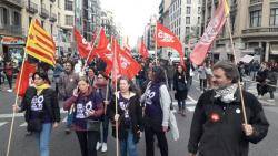 La Intersindical-CSC valora positivament les massives mobilitzacions feministes arreu del territori