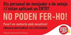 Intersindical-CSC: "Empreses de menjadors escolars impulsen ERTO malgrat seguir cobrant de la Generalitat"