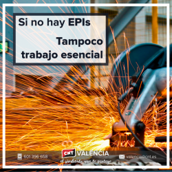 CNT València denuncia l'escassetat generalitzada de EPI?s en els sectors considerats essencials