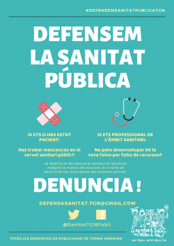 El Grup Treball Sanitat Pública de Tarragona emplaça el Delegat Territorial a fer un exercici de transparència