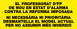 El professorat de Formació Professional de Catalunya es torna a mobilitzar contra la reforma curricula
