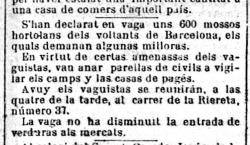 1904 Els hortolans de Barcelona van a la vaga en protesta pels nous impostos
