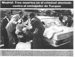 1978 La resistència armènia (ASALA) executa l'ambaixador turc i la seva dona en una acció a Madrid