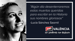 CNT València ret homenatge a la seua militant Lucía Sánchez Saornil