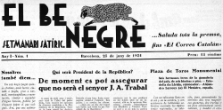 1931 Apareix el primer número de la publicació satírica 'El Be Negre'