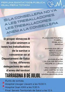 Concentracions de Sanitàries en Lluita al Departament i als Serveis Territorials de Salut