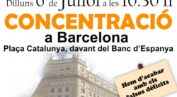 Els pensionistes es concentren davant del Banc d'Espanya a Barcelona