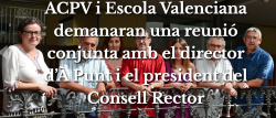 ACPV i Escola Valenciana demanaran una reunió conjunta amb el director d?À Punt i el president del Consell Rector