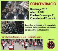 Concentració davant la Conselleria d'Economia en commemoració del 20-S