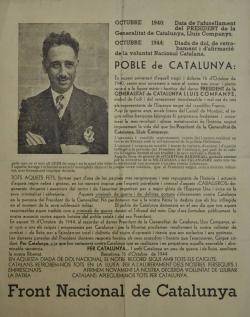 full editat pels membres del Front Nacional de Catalunya, el 15 d'octubre de 1944.
