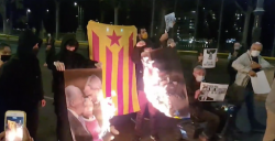 Milers de persones cremen fotografies del rei espanyol