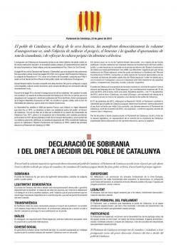 2013 Declaració de sobirania i del dret a decidir del poble de Catalunya