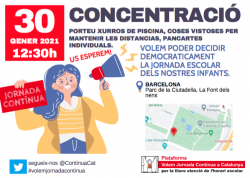 Concentració a Barcelona "Per la lliure elecció de l'horari escolar"