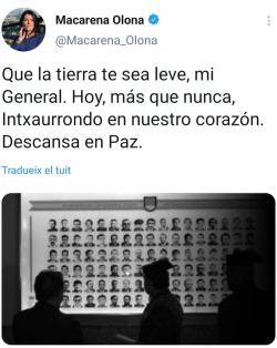 Una diputada de Vox ret homenatge al torturador Galindo 