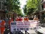"La Marea estatal por la defensa del Sistema Público de Pensiones" amb amb els treballadors del barri de San Pedro de Puerto Real a Cadis i demana l'absolució dels detinguts