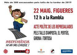 Figueres acollirà un gran acte de suport als represaliats de la causa general contra l'independentisme