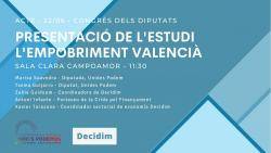 Presenten en el Congrés dels Diputats un informe sobre l'empobriment valencià