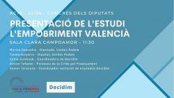 Presenten en el Congrés dels Diputats un informe sobre l'empobriment valencià