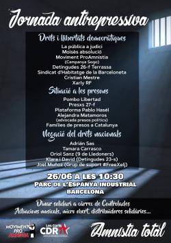 El Moviment ProAmnistia i els CDR organitzen una jornada Antirepressiva al Parc de l'Espanya Industrial de Barcelona