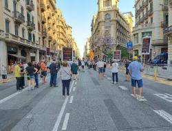Concentració ahir davant la Via Laietana per denunciar la repressió i tortura