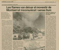 Notícia al diari AVUI sobre els incendis provocats per grups espanyolistes