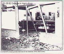 1982 Terra Lliure reivindica l'atac a la delegació d'ICONA a Barcelona