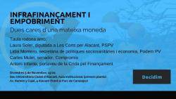 Debat a Alacant sobre Infrafinançament i empobriment al País Valencià