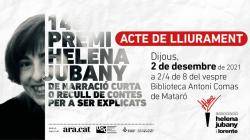 Acte de lliurament del 14è Premi Helena Jubany a Mataró