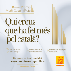Oberta la convocatòria per presentar candidatures a la 9a edició dels Premis Martí Gasull en defensa de la llengua