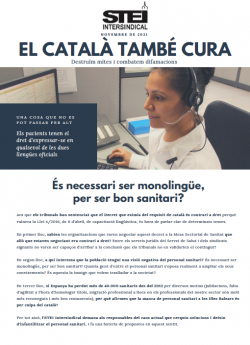 L?STEI Intersindical fa una proposta que compagina la capacitació lingüística amb la cobertura de tots els llocs de feina del Servei de Salut