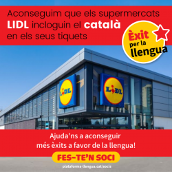 Aconseguim que els supermercats Lidl incloguin el català als tiquets de compra