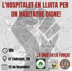 Mobilització a L'Hospitalet de Llobregat per impulsar una campanya per un habitatge digne