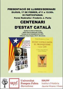 Presentació del "Diccionari biogràfic de l'Estat Català" a Barcelona
