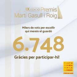 6.700 persones decideixen el guanyador de la 9a edició dels Premis Martí Gasull i Roig