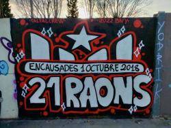 Mural solidari de Tal Tal Crew del Pla de l'Estany