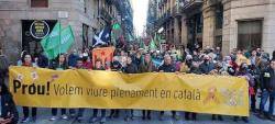 Milers de persones s'han manifestat a Barcelona en defensa de la immersió lingüística