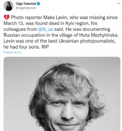 Troben mort el fotoperiodista ucraïnès Maks Levin