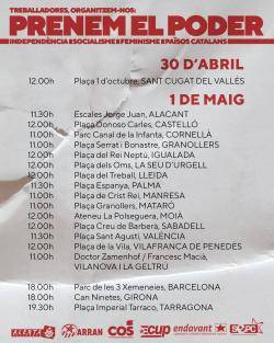 CUP, COS, SEPC, Alerta Solidària, Arran, Endavant