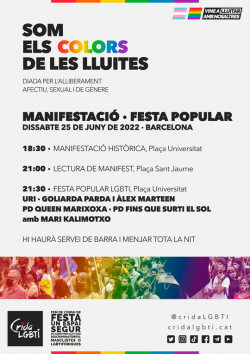 Fa una crida a manifestar-se aquest proper 25 de Juny, a les 18.30 hores a Plaça Universitat.