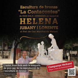 Ha començat la campanya de micromecenatge a Verkami per intentar aconseguir els diners que calen per fer en bronze l'escultura "La Contacontes", creada per l'artista Joan Solà i Armengol en record de l'Helena Jubany i Lorente.