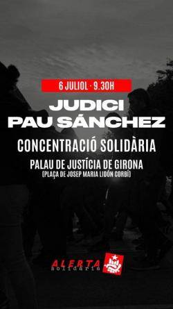 Concentració al Palau de Justícia de Girona en suport a Pau Sánchez