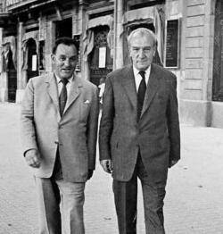 El Conseller de Treball de la Generalitat, Martí Barrera, i Simó Llauneta